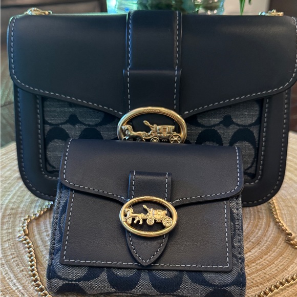 Coach Black and Gold Crossbody Bag - Picture 1 of 5